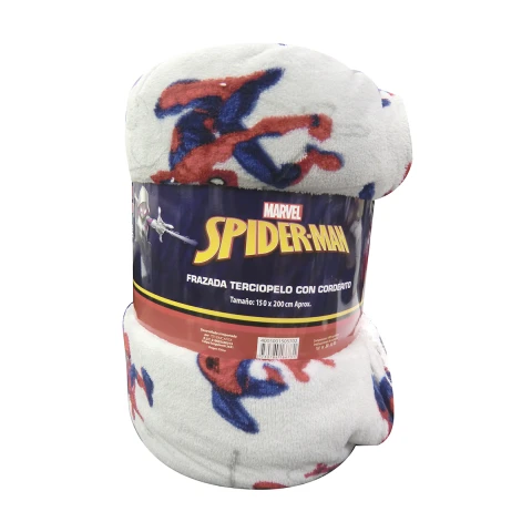 Frazada Infantil Coral con Corderito 1 Plaza 150 x 200 cm Spiderman