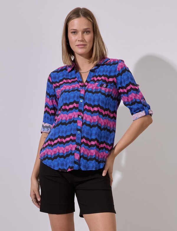 Camisa Zig Zag MULTI/AZUL