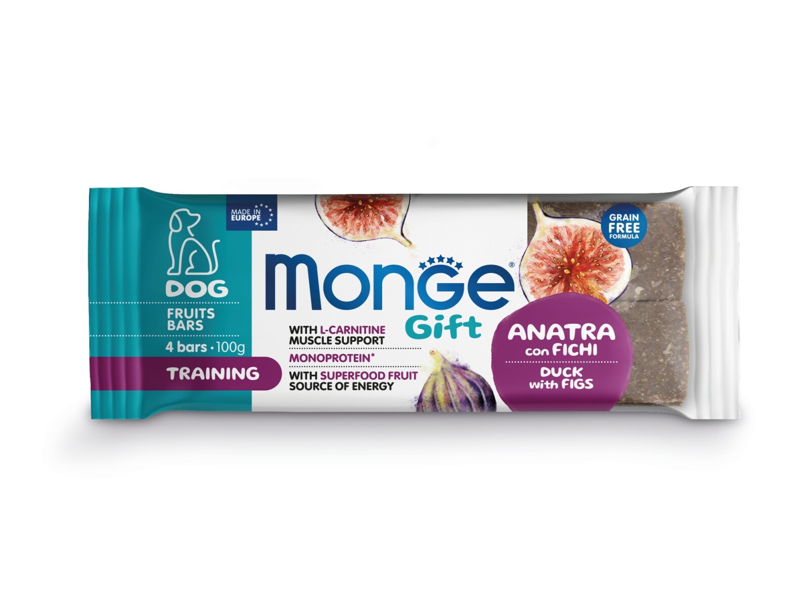 Monge Gift Fruit Bars Training Duck & Figs 100 gr - Monge Gift Fruit Bars Training Duck & Figs 100 Gr 