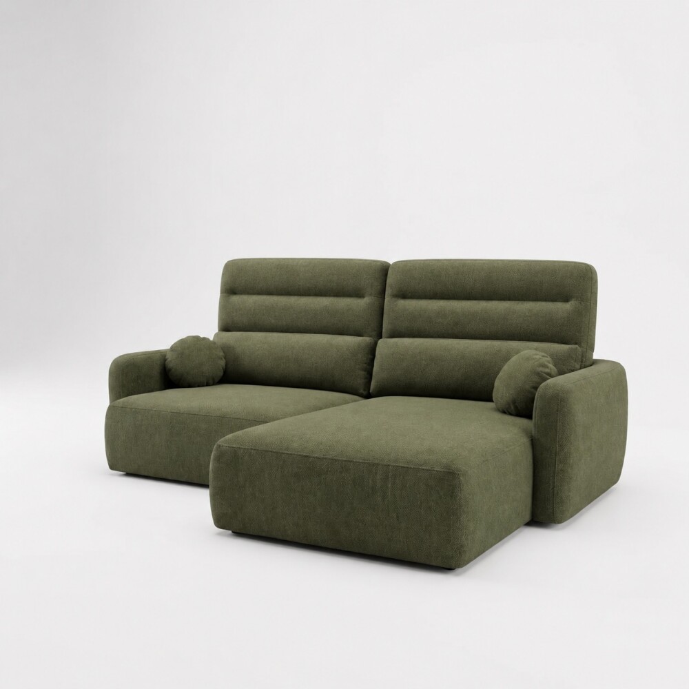 SILLÓN SOFÁ LIVING 2 CUERPOS RESPALDO AJUSTABLE VERDE OLIVA
