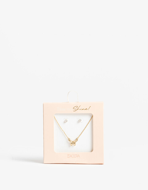 Bijouterie Set Navidad Set De Cadena Y Aros - Dorado