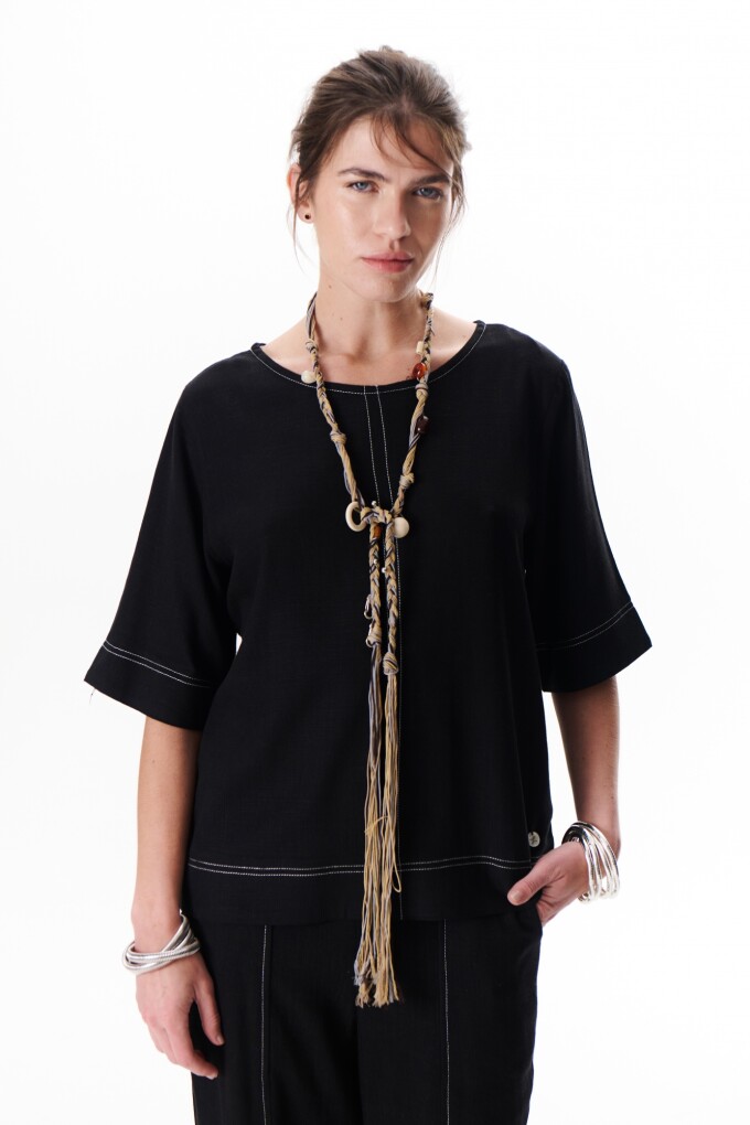 BLUSA LINO EVA NEGRO