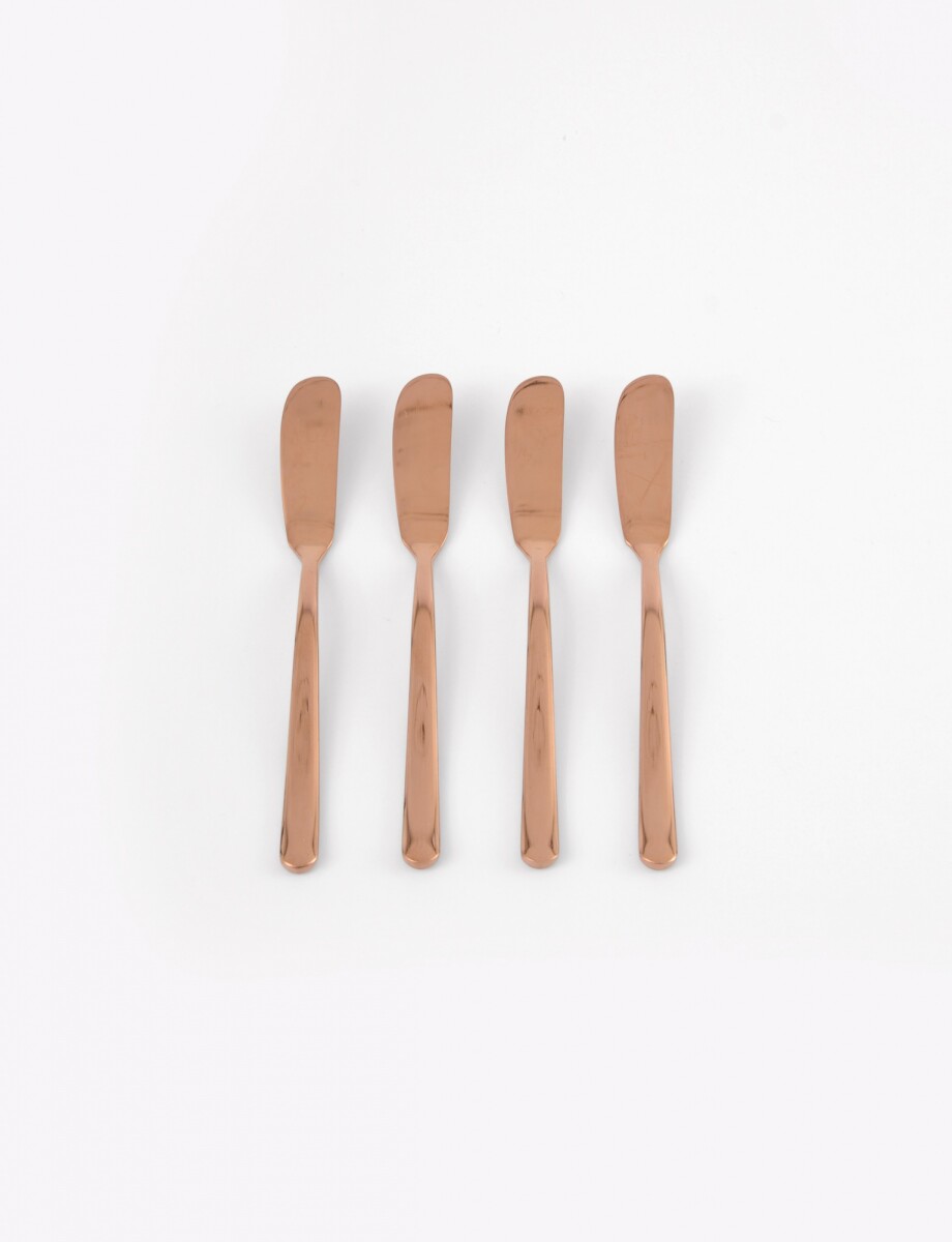 Set x4 de cuchillos para copetín - oro rosa 