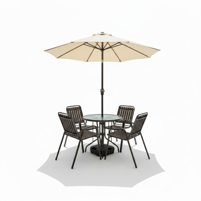 JGO JARDIN MARRON C/SOMBRILLA 6PZAS Unica