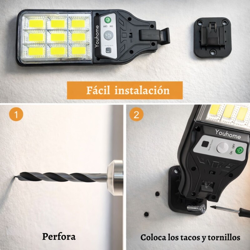 Lámpara Foco Solar Led Exterior Con Sensor Y Control Remoto Lámpara Foco Solar Led Exterior Con Sensor Y Control Remoto