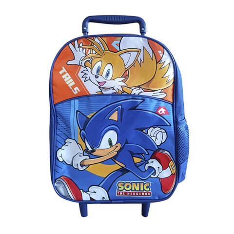 Mochila infantil Sonic con Carro Tafeta Chica 35 x 26 cm U