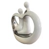 Escultura De Pareja En Ceramica - Blanco Y Planteado Escultura De Pareja En Ceramica - Blanco Y Planteado