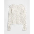 V-LS RIB TEE WHITE FLORAL PRINT