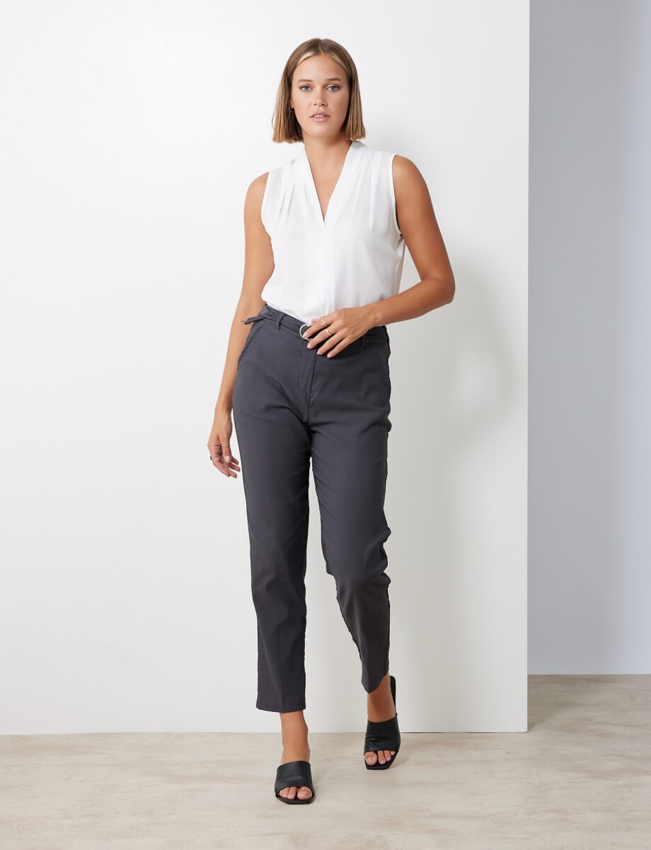 Pantalon Hebilla - Gris 