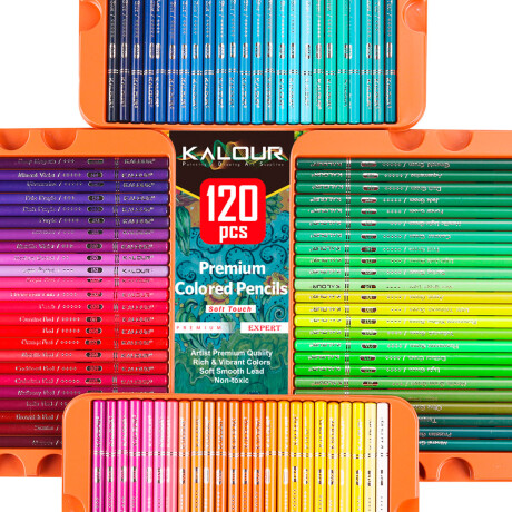 Lata Con 120 Lapices De Colores Artísticos Kalour Lata Con 120 Lapices De Colores Artísticos Kalour