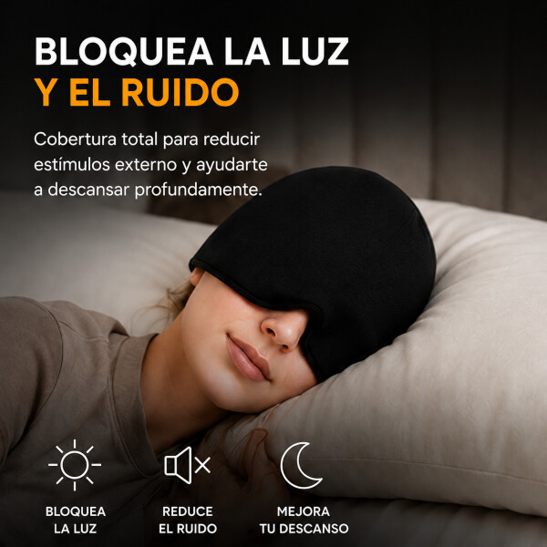 Tratamiento Gorra Dolor De Cabeza Migraña Silicona Cuello Variante Color Negro