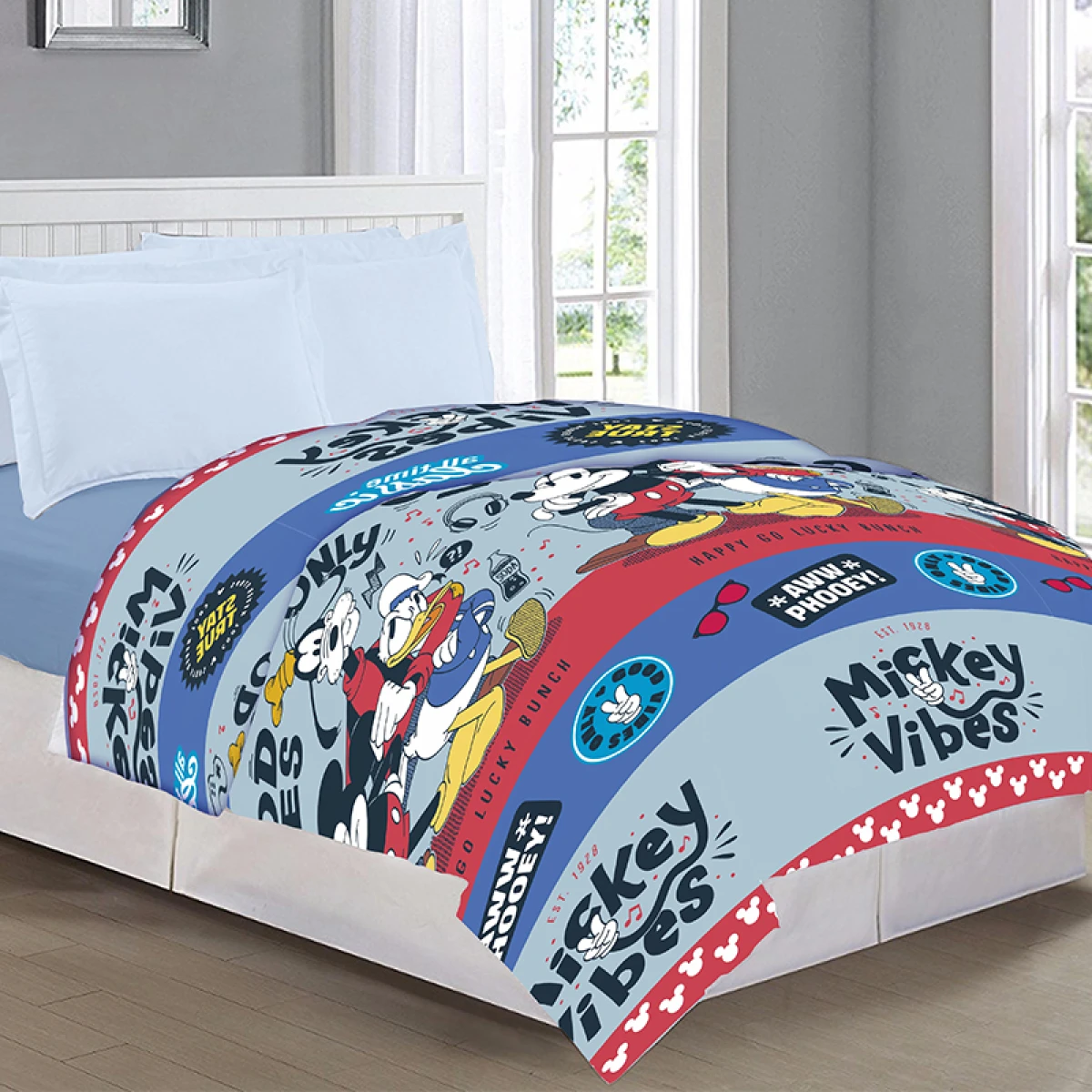 Acolchado Infantil 1 Plaza 100% Microfibra - MICKEY & FRIENDS 