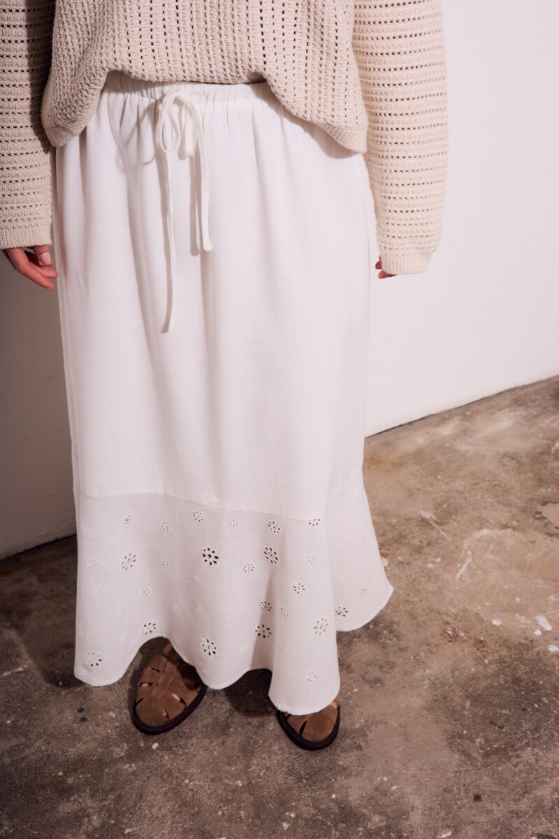 Falda Broderie Nácar