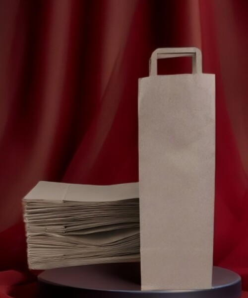 Pack x 50 - bolsa lisa 14x08x40 cm, para botella MADERA