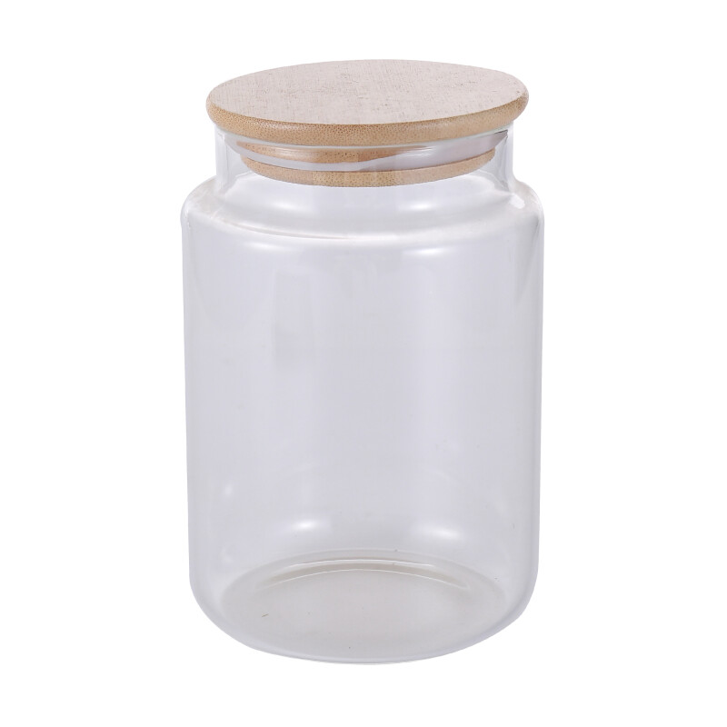 Frasaco vidrio tapa madera 800ml N/a