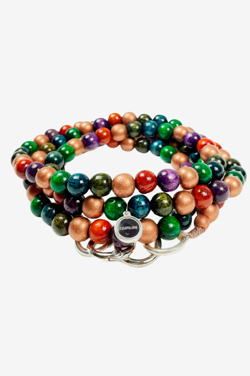 Mobilechain made of wood Multicolor