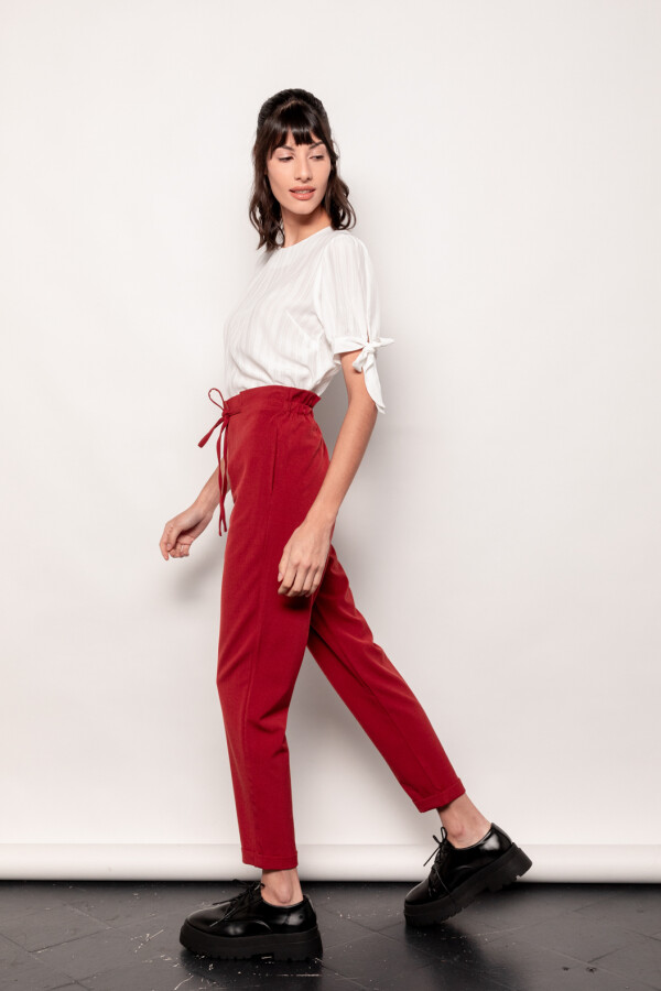 PANTALON BERTA SOLID Rojo Oscuro