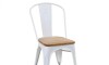 Silla Tolix Pack 4 unidades Metálica Asiento En Madera Blanco