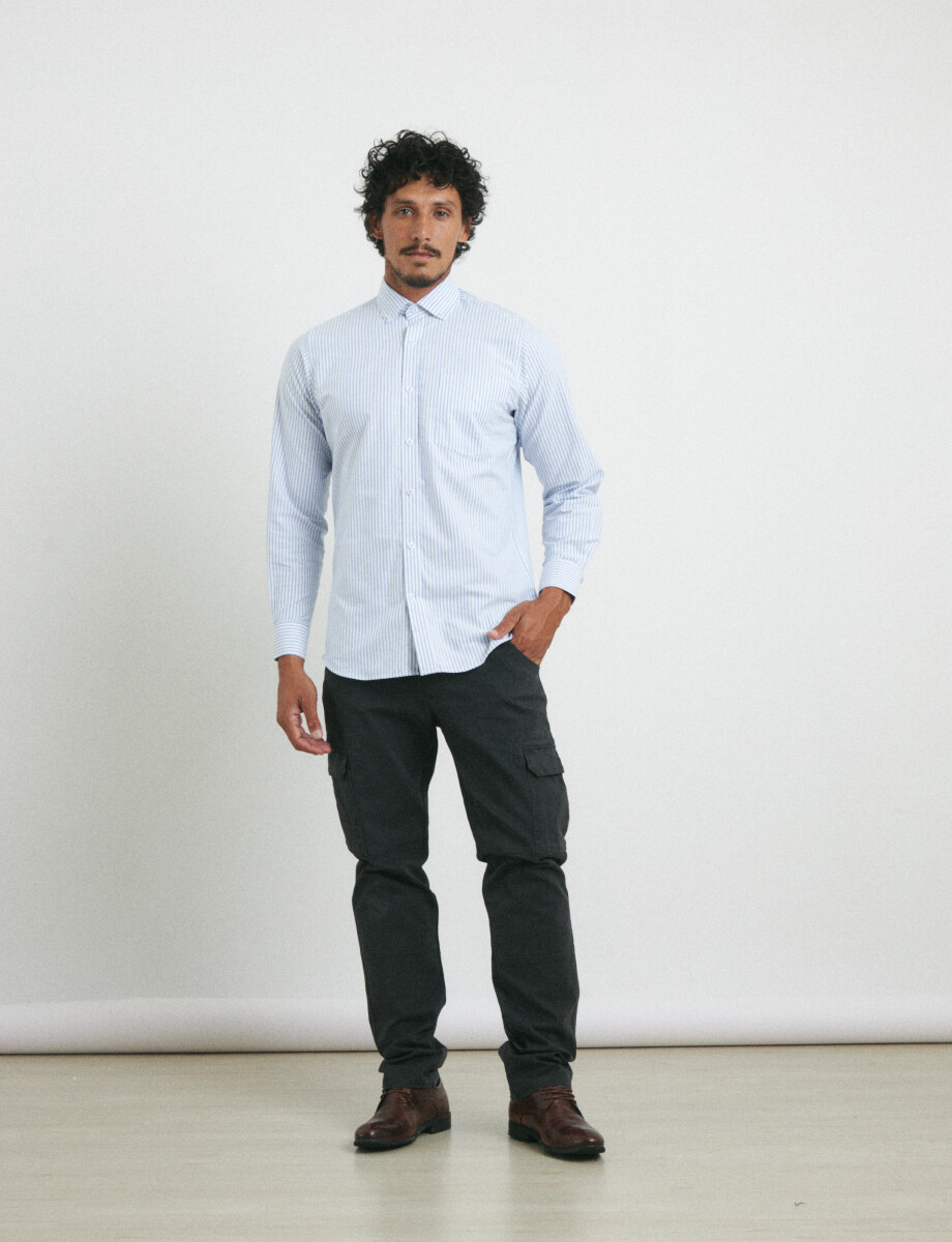 012684 CAMISA HARRY Celeste/blanco