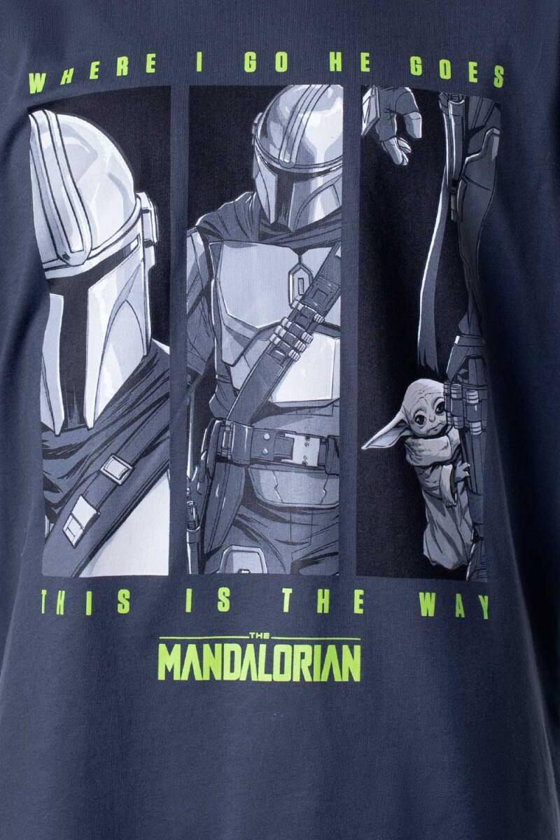 Camiseta hombre Mandalorian GRIS OSCURO