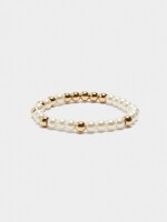 Pulsera Elástica De Perlas blanco