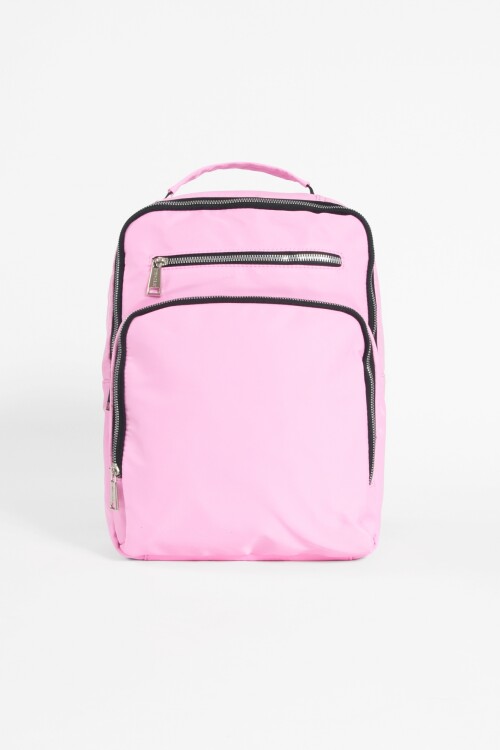 Mochila con bolsillo rosado