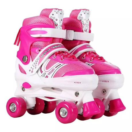 Patines Roller 4 Ruedas Pvc Infantil Ajustable Rosa