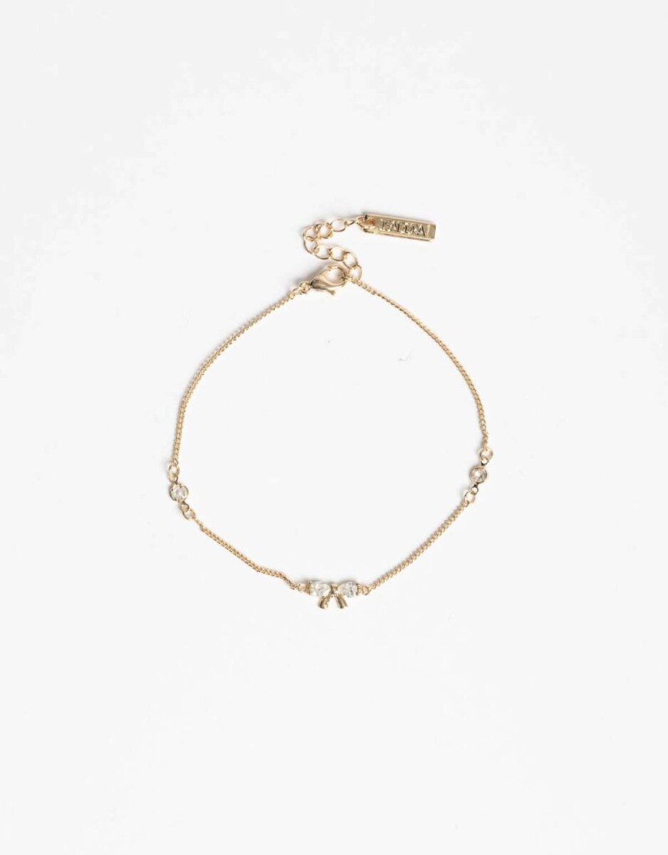 Pulsera Flexible Con Dije De Moño - Dorado 