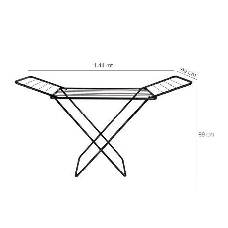 Tendedero de Pie Extensible Plegable en Acero para 11Mt Ropa Negro