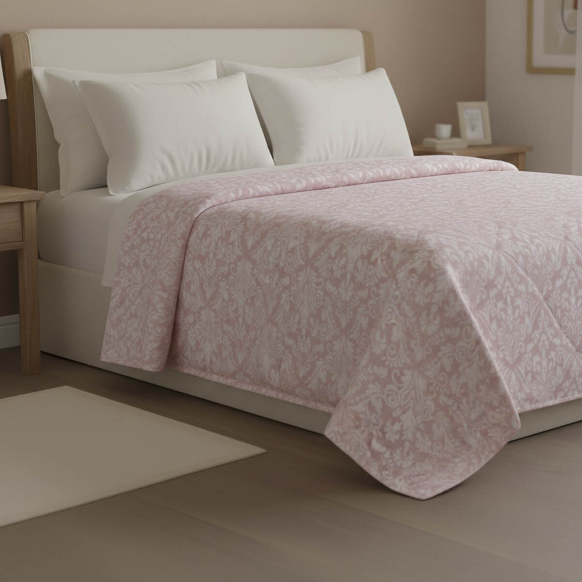Colcha Estampada Microfibra Richmond 2 Plazas 220 x 240 cm - 255-1 ARABESCO ROSA 