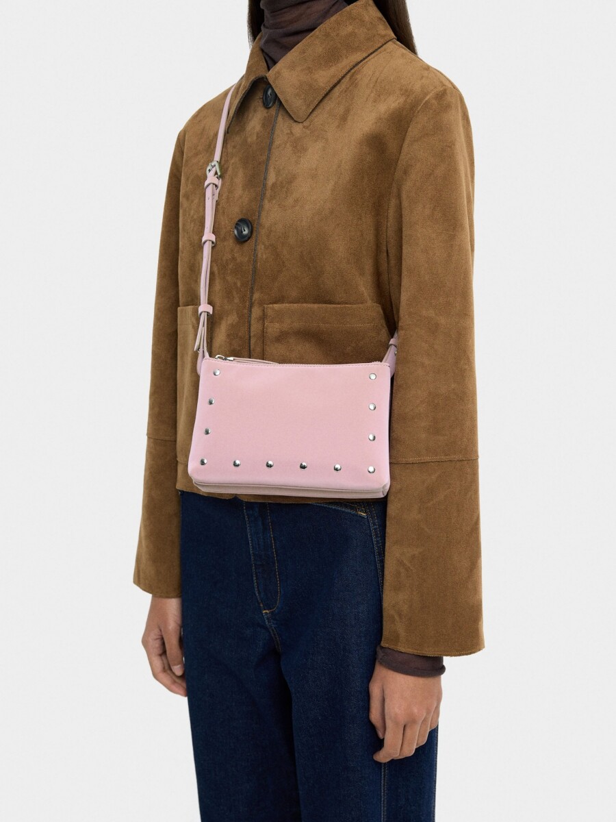 Bolso Bandolera Con Textura Suave rosa