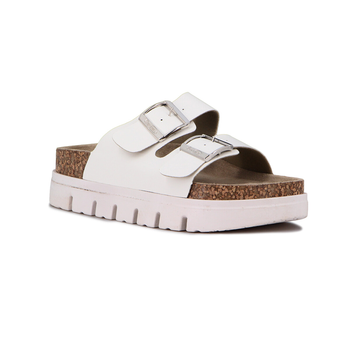 Sandalias Mujer Darkness Plataforma Y Hebillas - Blanco 