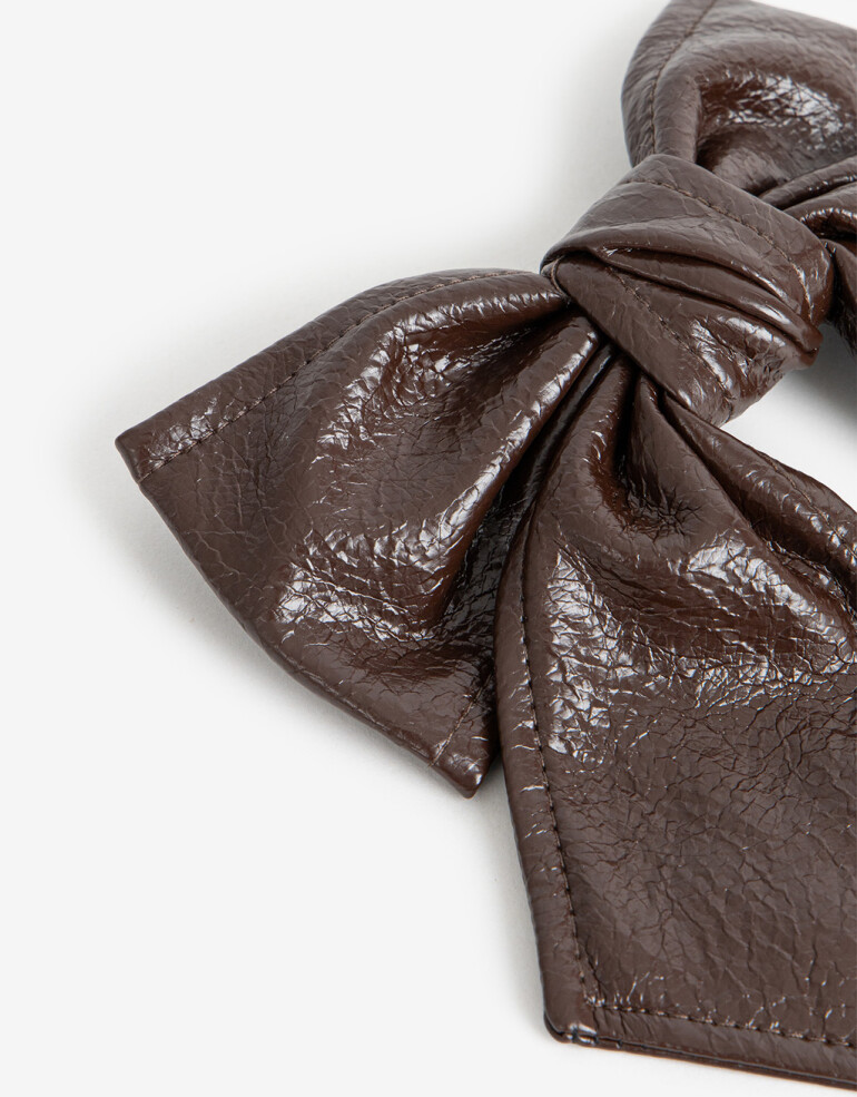 Hebillas Francesas Acrilico Hebilla Francesa Moño De Pu - Marron Chocolate