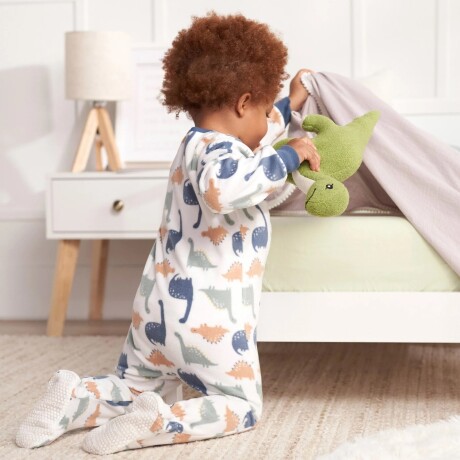 Enterito pijama polar con pie talles Todlder Blue Dino