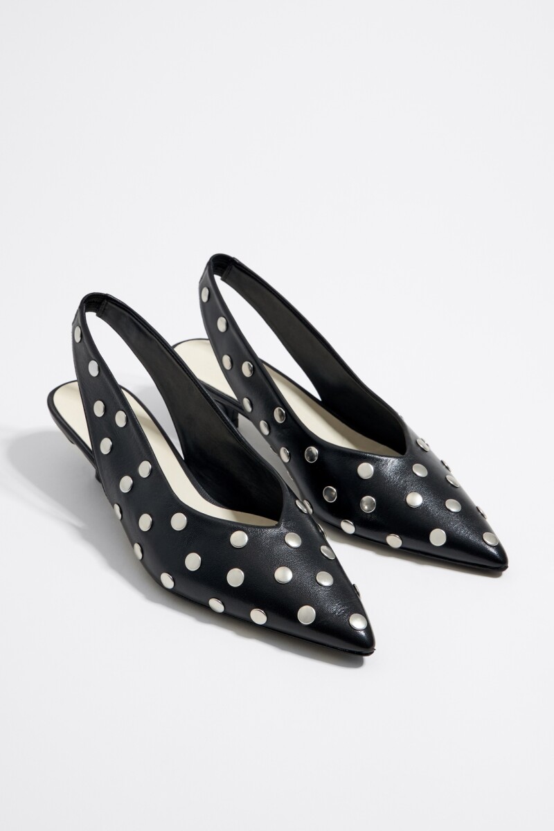ZAPATO SALÓN TACHAS PIEL Negro