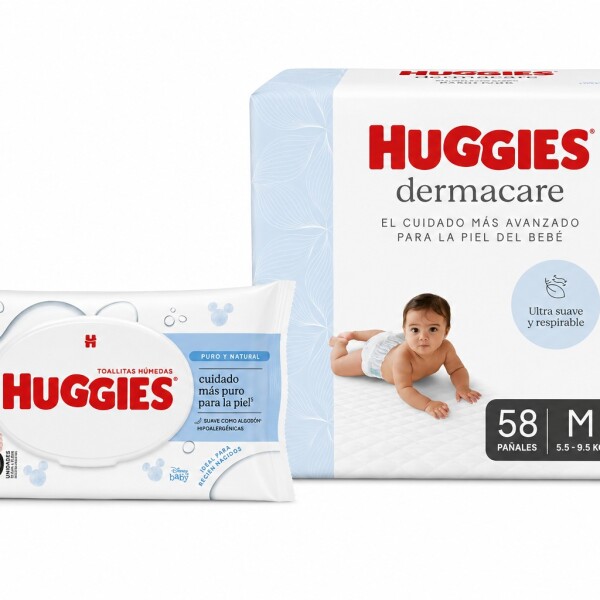 Pañales Huggies Dermacare M - x58 unidades Pañales Huggies Dermacare M - x58 unidades