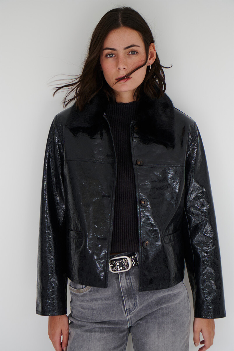 CHAQUETA GLOSSY - NEGRO 