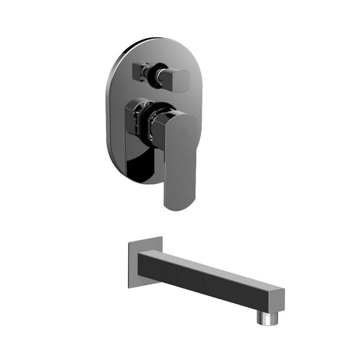 Grifería de Ducha Empotrada Monocomando Con Transferencia y Pico Cromada Linea Abelia 