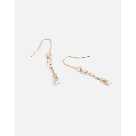 Aros Largos Con Cubic Dorado