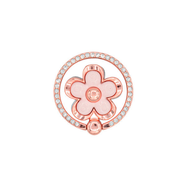 Anillo para celular diseño flor con brillos color rosa Anillo Para Celular Diseño Flor Con Brillos Color Rosa