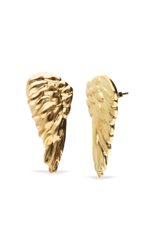PENDIENTES ALEACIÓN DE METALES BAÑADO EN ORO 18K EN FORMA DE ALAS Pendiente