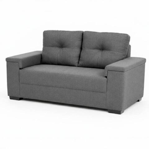 Sillón Sofá de 2 Cuerpos Amsterdam en Lino– Estructura de Madera Maciza y Confort Soft Color Gris Sillón Sofá de 2 Cuerpos Amsterdam en Lino– Estructura de Madera Maciza y Confort Soft Color Gris