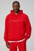 Polera The Go-To Oversized Hoodie Brand Dna Hombre Heated Red/Classic White