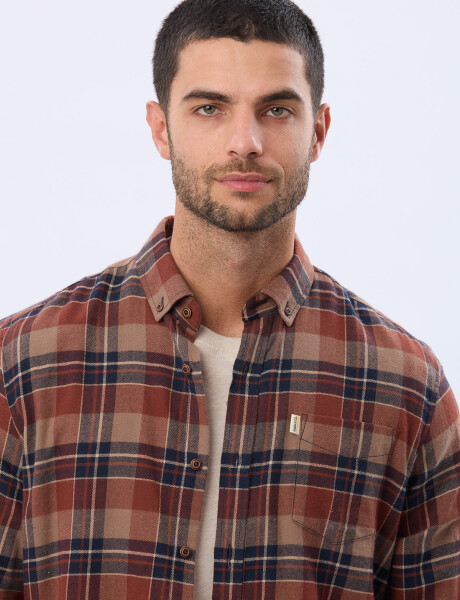 CAMISA DE VIYELA Ladrillo