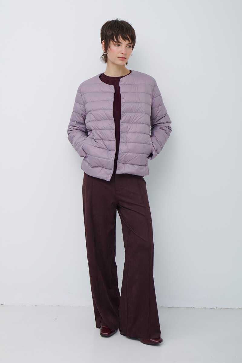 CAMPERA PLUMAS LILA