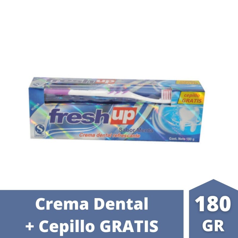 Crema Dental Fresh Up Sabor Menta 180 GR + Cepillo GRATIS Crema Dental Fresh Up Sabor Menta 180 GR + Cepillo GRATIS