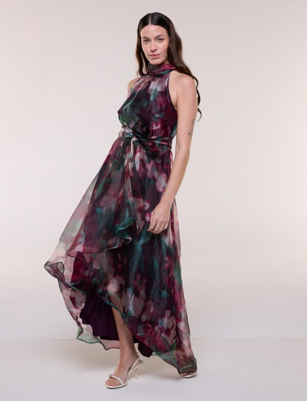 Vestido Halter Asimétrico VIOLETA/MULTI