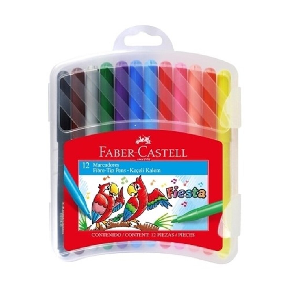 Marcadores Finos Estuche Rígido x12 Faber-Castell #Marcadores Finos Estuche Rígido X 12 Faber-Castell