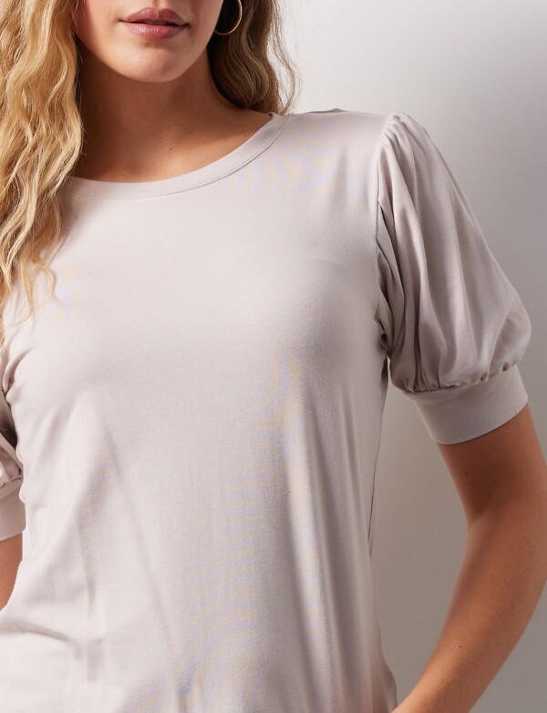 Remera Manga Balloon BEIGE CLARO