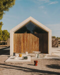 Mesa auxiliar de exterior Mesquida de terrazo verde Ø 39 cm